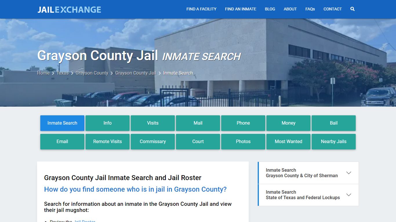 Inmate Search: Roster & Mugshots - Grayson County Jail, TX